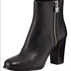 MICHAEL KORS Margaret Black Leather Booties 6.5